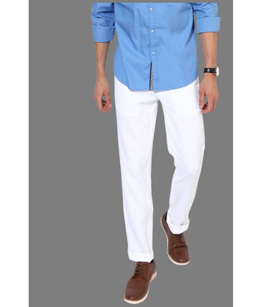     			HALOGEN - White Cotton Lycra Skinny - Fit Men's Chinos ( Pack of 1 )