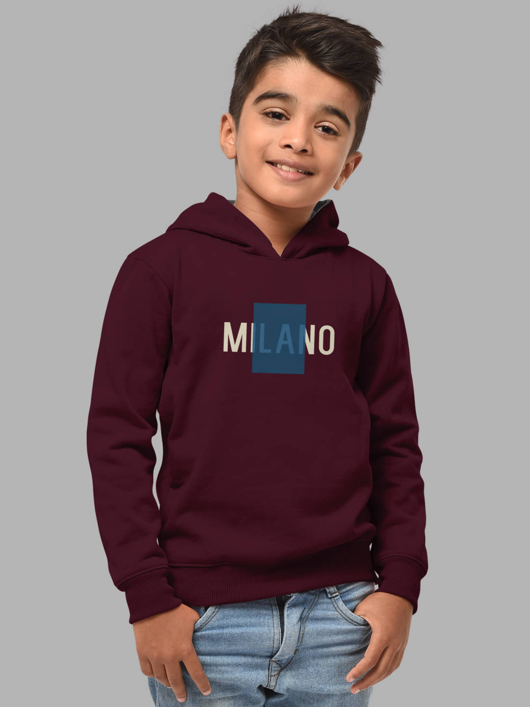     			HELLCAT Pack of 1 Boys Cotton Blend Sweatshirt ( Burgundy )