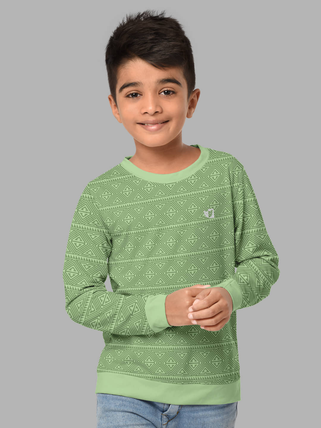 HELLCAT Pack of 1 Boys Cotton Blend Sweatshirt ( Green )