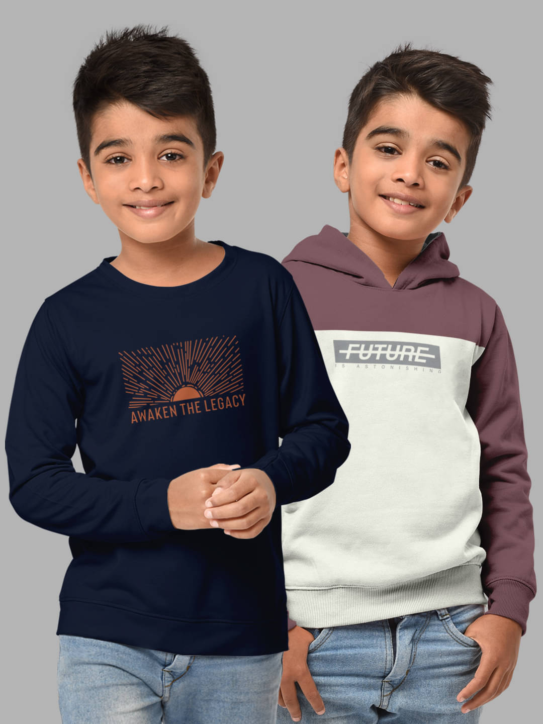     			HELLCAT Pack of 2 Boys Cotton Blend Sweatshirt ( Multicolor5 )