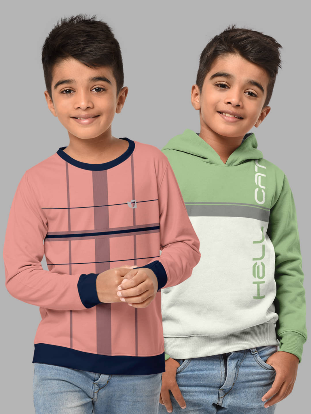     			HELLCAT Pack of 2 Boys Cotton Blend Sweatshirt ( Multicolor4 )