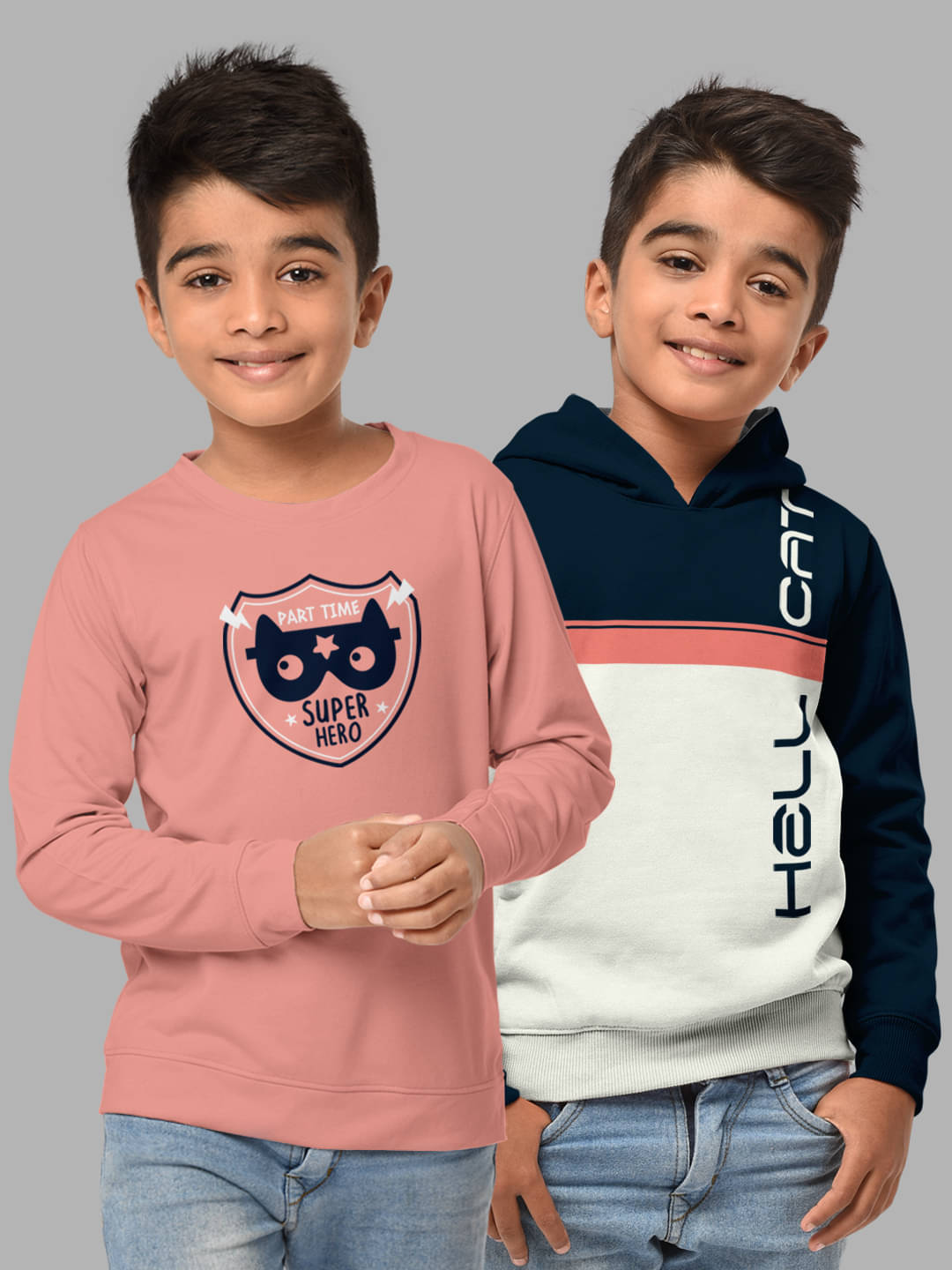     			HELLCAT Pack of 2 Boys Cotton Blend Sweatshirt ( Multicolor3 )