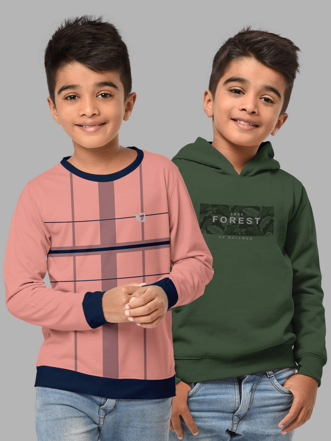     			HELLCAT Pack of 2 Boys Cotton Blend Sweatshirt ( Multicolor1 )