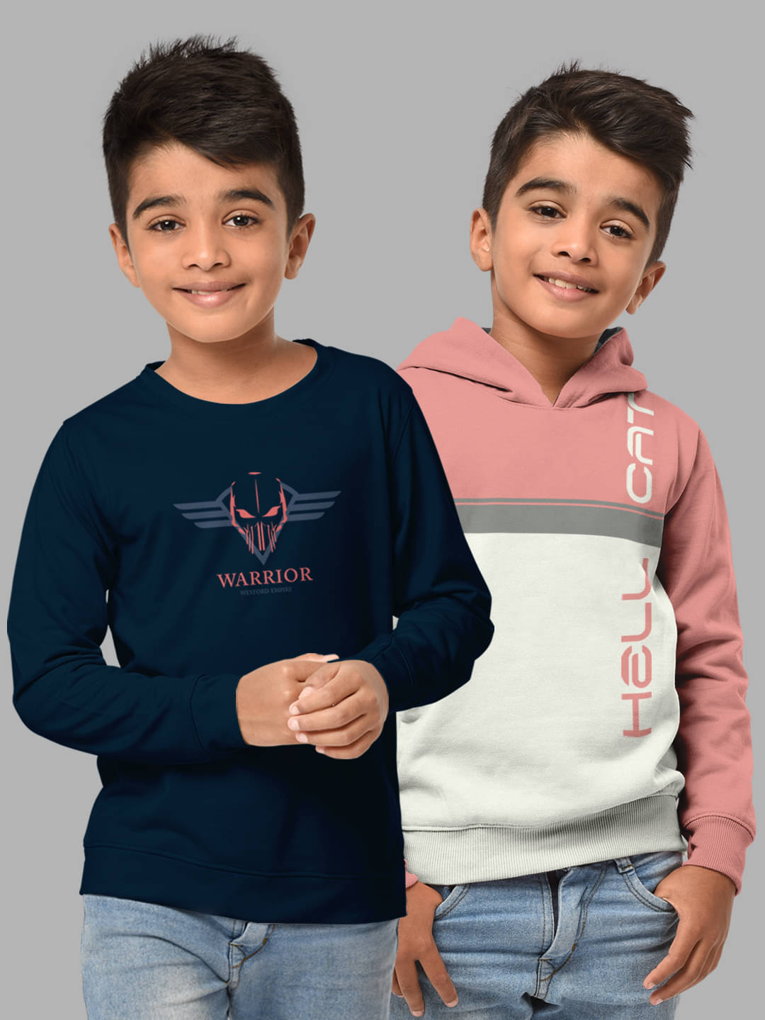     			HELLCAT Pack of 2 Boys Cotton Blend Sweatshirt ( Multicolor1 )