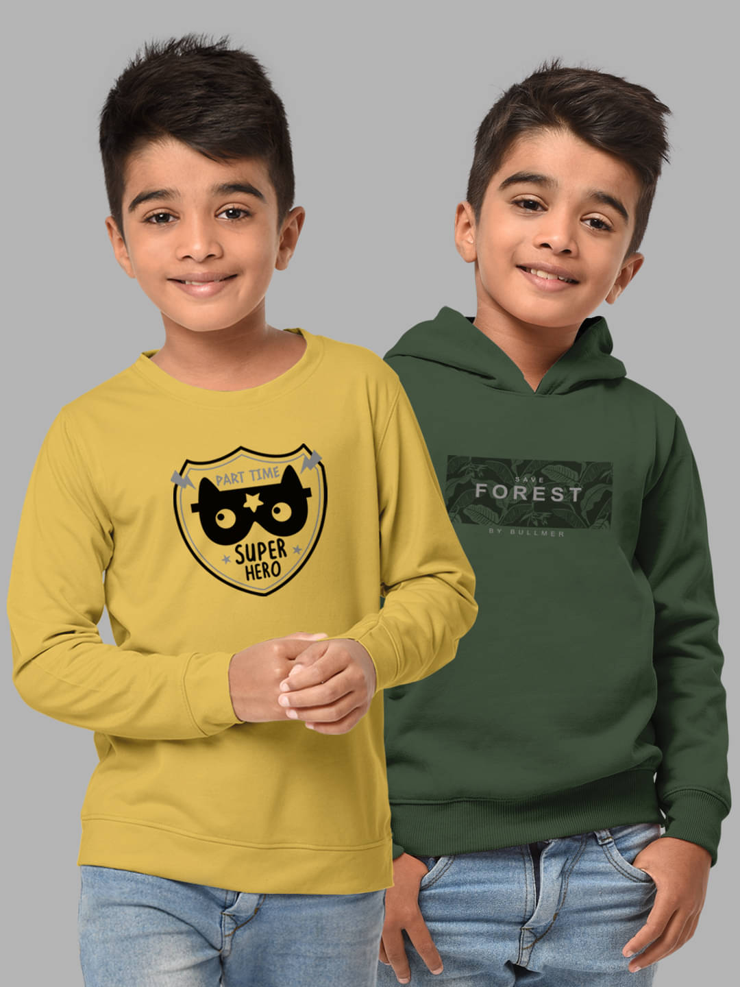     			HELLCAT Pack of 2 Boys Cotton Blend Sweatshirt ( Multicolor2 )