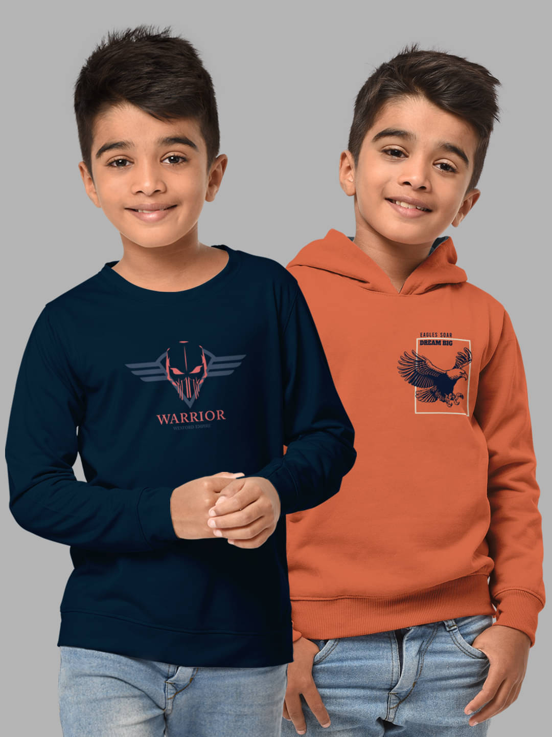     			HELLCAT Pack of 2 Boys Cotton Blend Sweatshirt ( Multicolor2 )