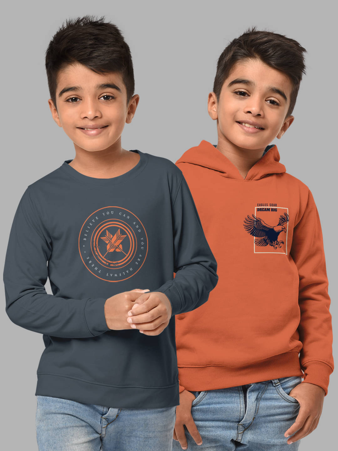     			HELLCAT Pack of 2 Boys Cotton Blend Sweatshirt ( Multicolor )
