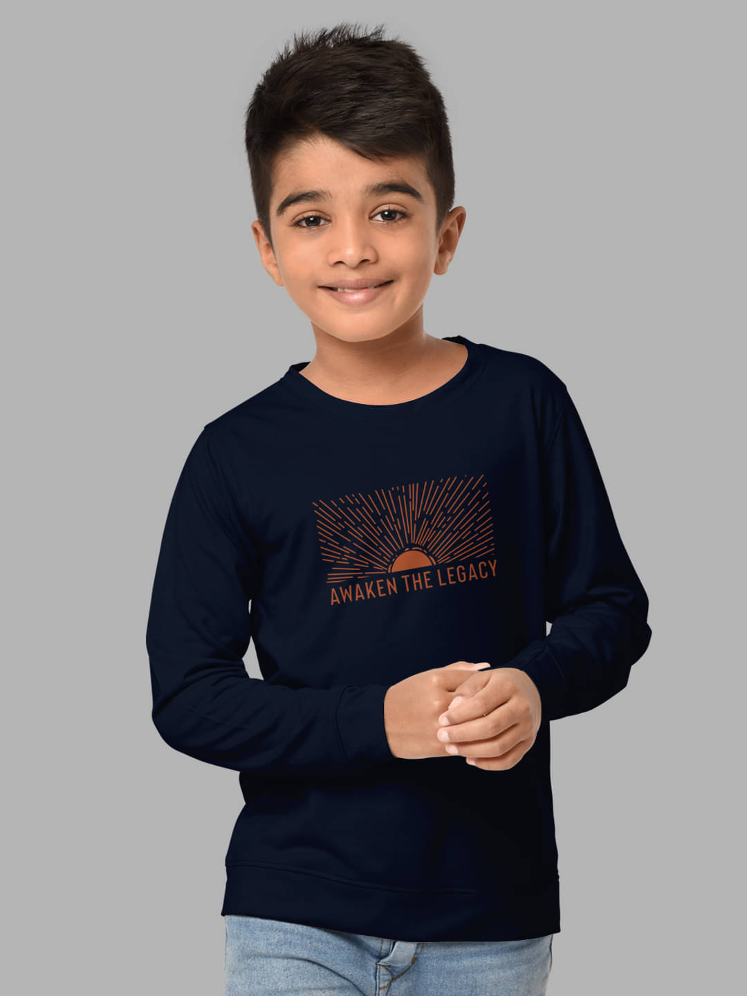     			HELLCAT Pack of 1 Boys Cotton Blend Sweatshirt ( Navy )