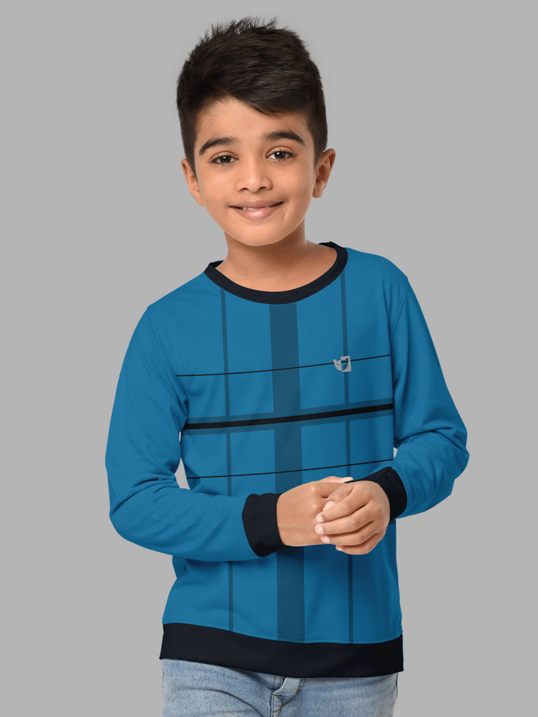     			HELLCAT Pack of 1 Boys Cotton Blend Sweatshirt ( Turquoise )