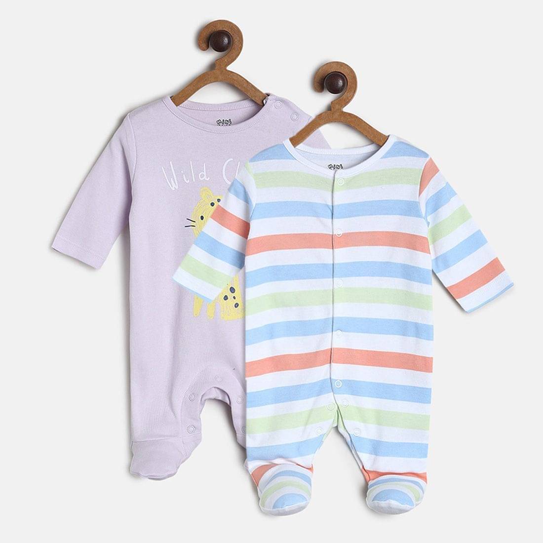     			MINI KLUB Pack of 2 Baby Boys Cotton Bodysuit ( Multi Color )