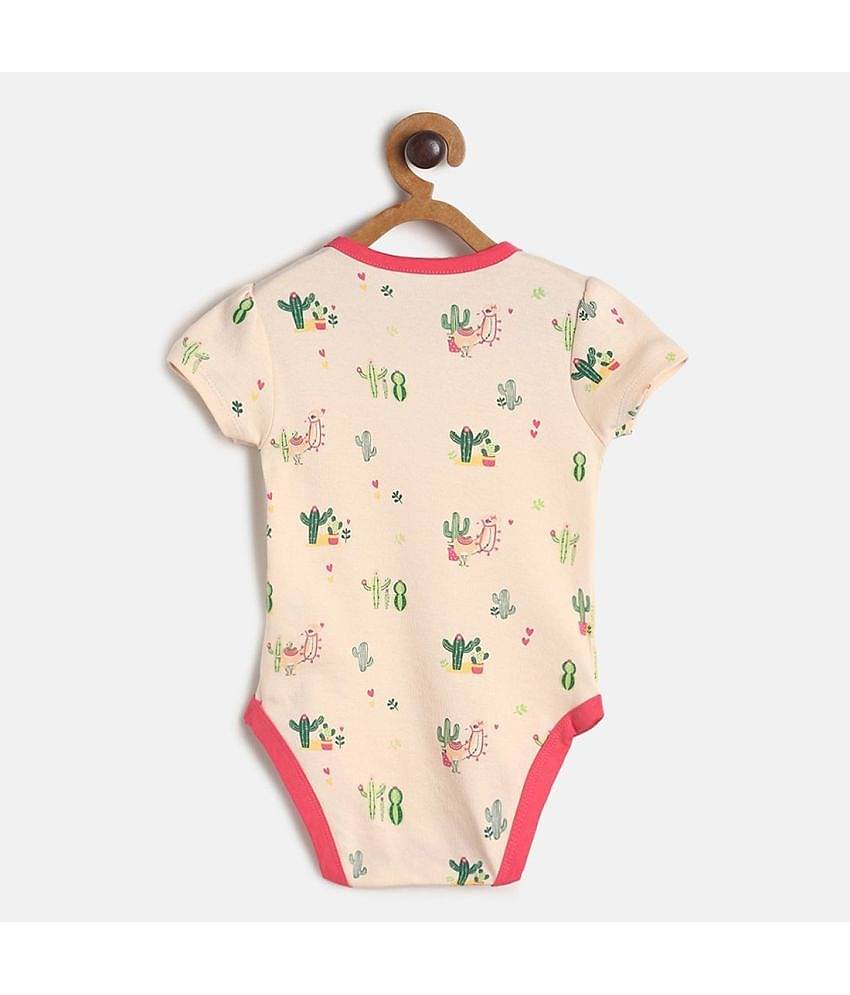 MINI KLUB Pack of 3 Baby Girls Cotton Bodysuit ( Multicolor )