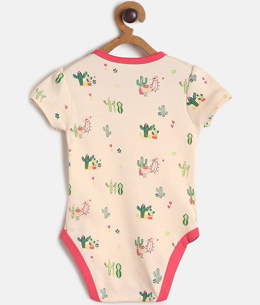 MINI KLUB Pack of 3 Baby Girls Cotton Bodysuit ( Multicolor )