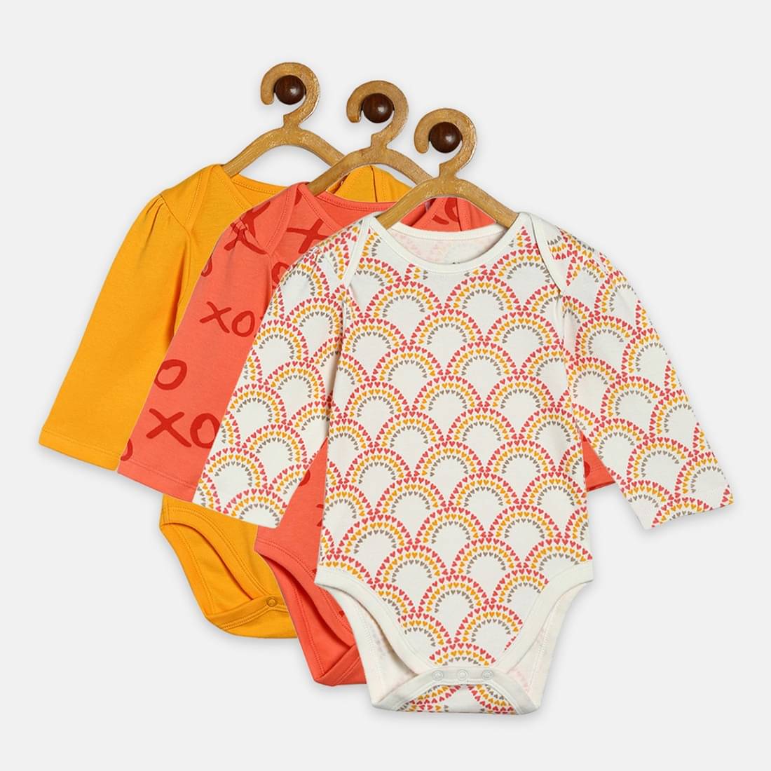 MINI KLUB Pack of 3 Baby Girls Cotton Bodysuit ( Multicolor ) MINI KLUB Pack of 3 Baby Girls Cotton Bodysuit ( Multicolor )