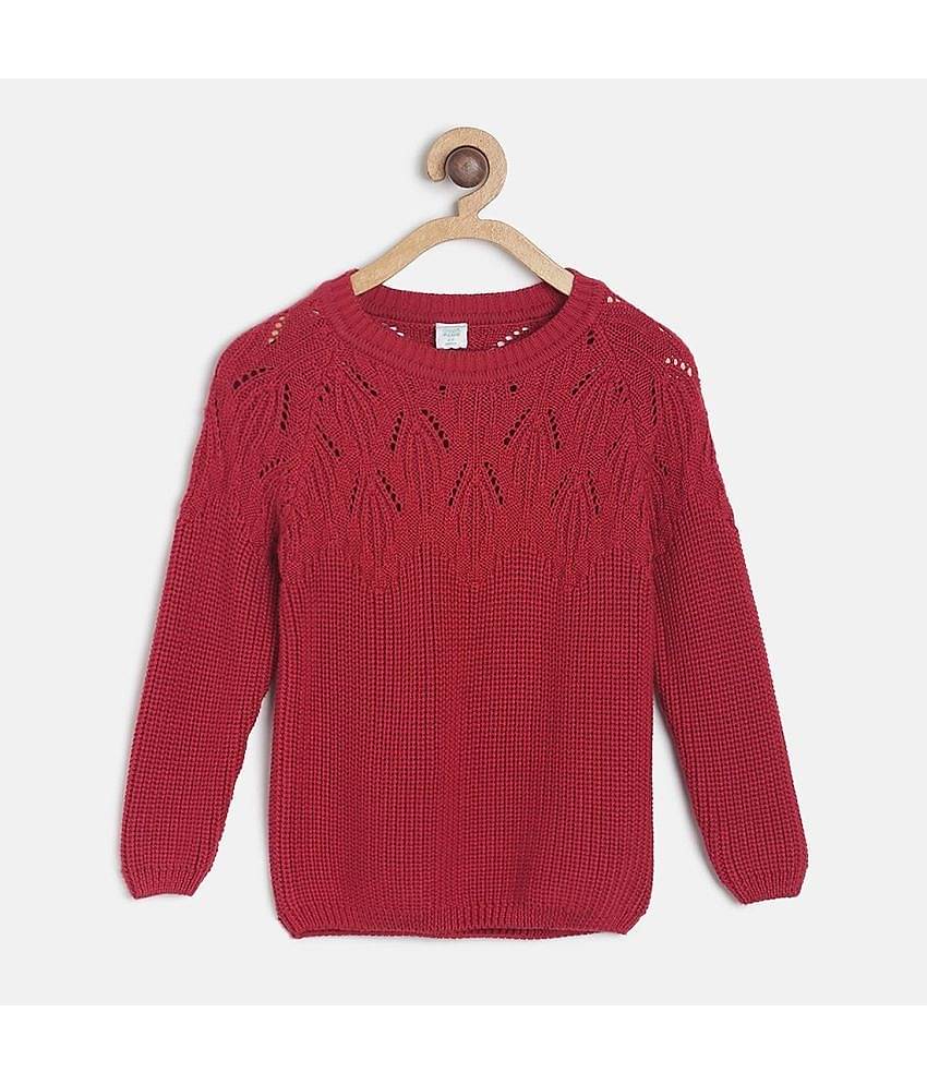 MINIKLUB Baby Girl Red Sweater Pack Of 1