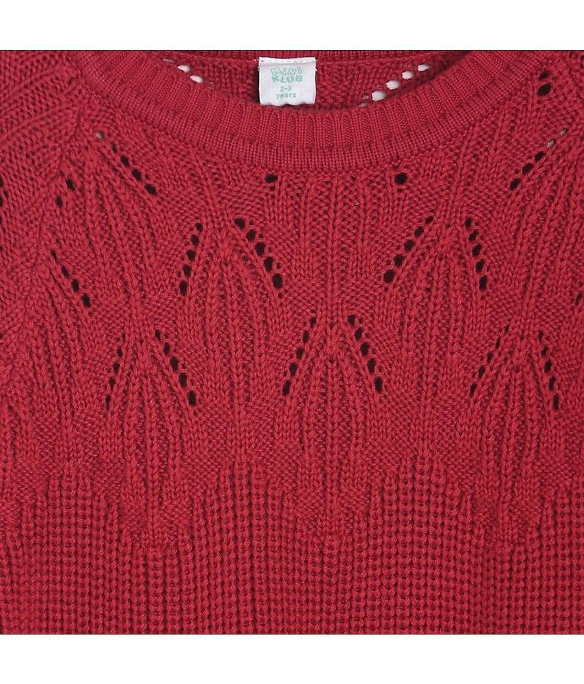 MINIKLUB Baby Girl Red Sweater Pack Of 1