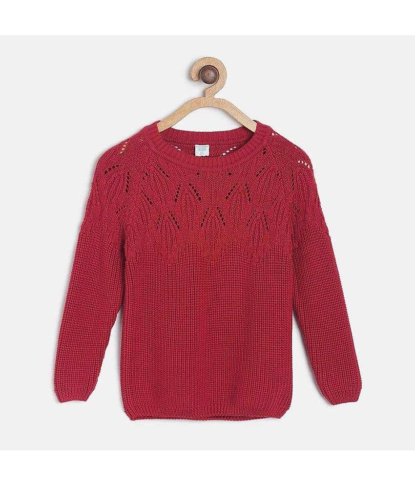 MINIKLUB Baby Girl Red Sweater Pack Of 1