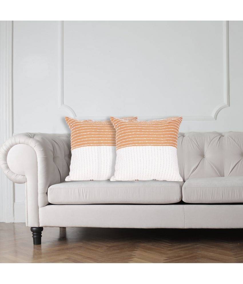     			NUEVOSGHAR - Rust Set of 2 Cotton Square (45X45)cm Cushion Cover