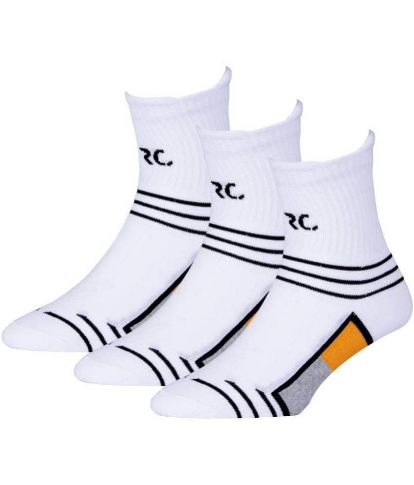 RC. ROYAL CLASS - Cotton Men's Striped White Mid Length Socks ( Pack of 3 ) RC. ROYAL CLASS - Cotton Men's Striped White Mid Length Socks ( Pack of 3 )