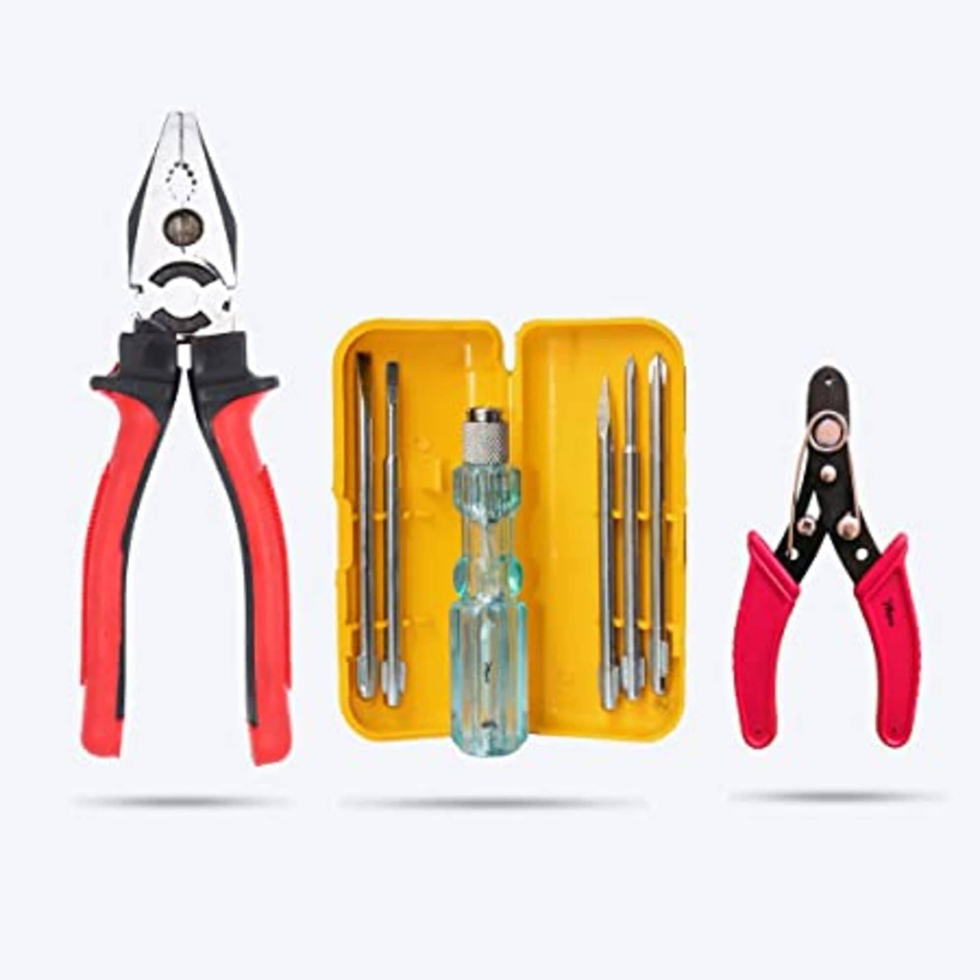Aldeco Heavy duty Grip Combination Plier (Pilash), Cutter, 5in1 Screw Driver Set. Perfect Combination of Hand Tools.