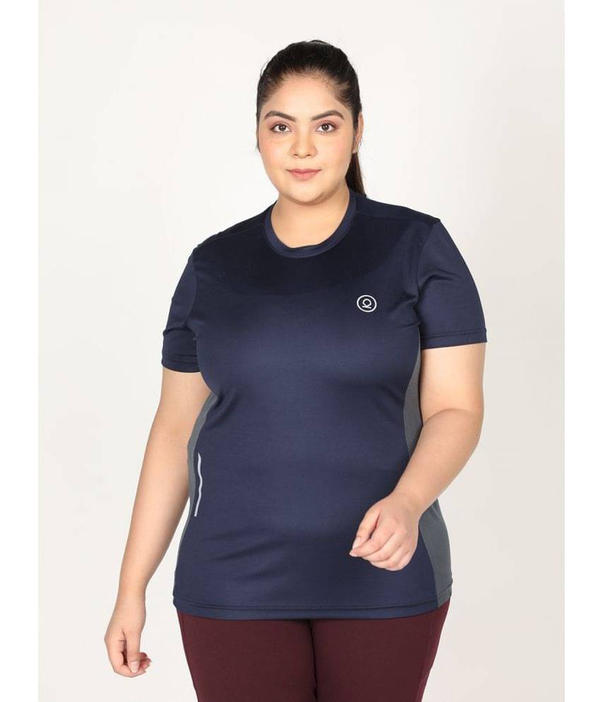     			Chkokko Navy Polyester Tees - Single