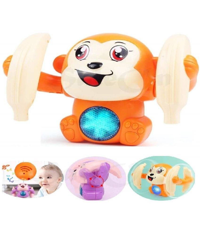 Dancing and Spinning Rolling Doll Tumble Monkey Toy Voice Control Banana Monkey with Musical Toy with Light and Sound Effects and Sensor Mix Colors Dancing and Spinning Rolling Doll Tumble Monkey Toy Voice Control Banana Monkey with Musical Toy with Light and Sound Effects and Sensor Mix Colors