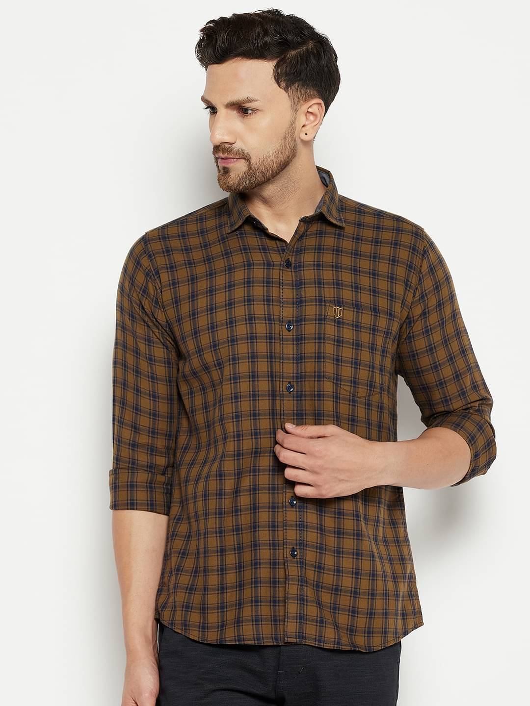     			Duke - Brown 100% Cotton Slim Fit Men's Casual Shirt ( Pack of 1 )