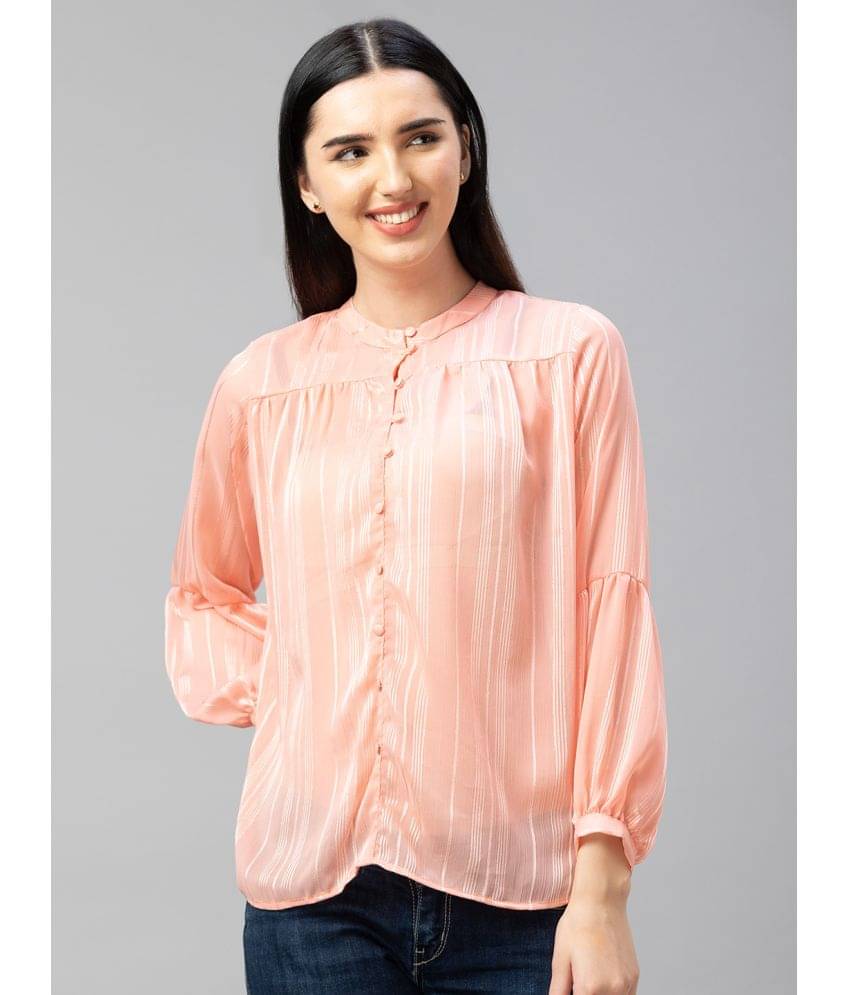     			Globus - Peach Polyester Women's Regular Top ( Pack of 1 )