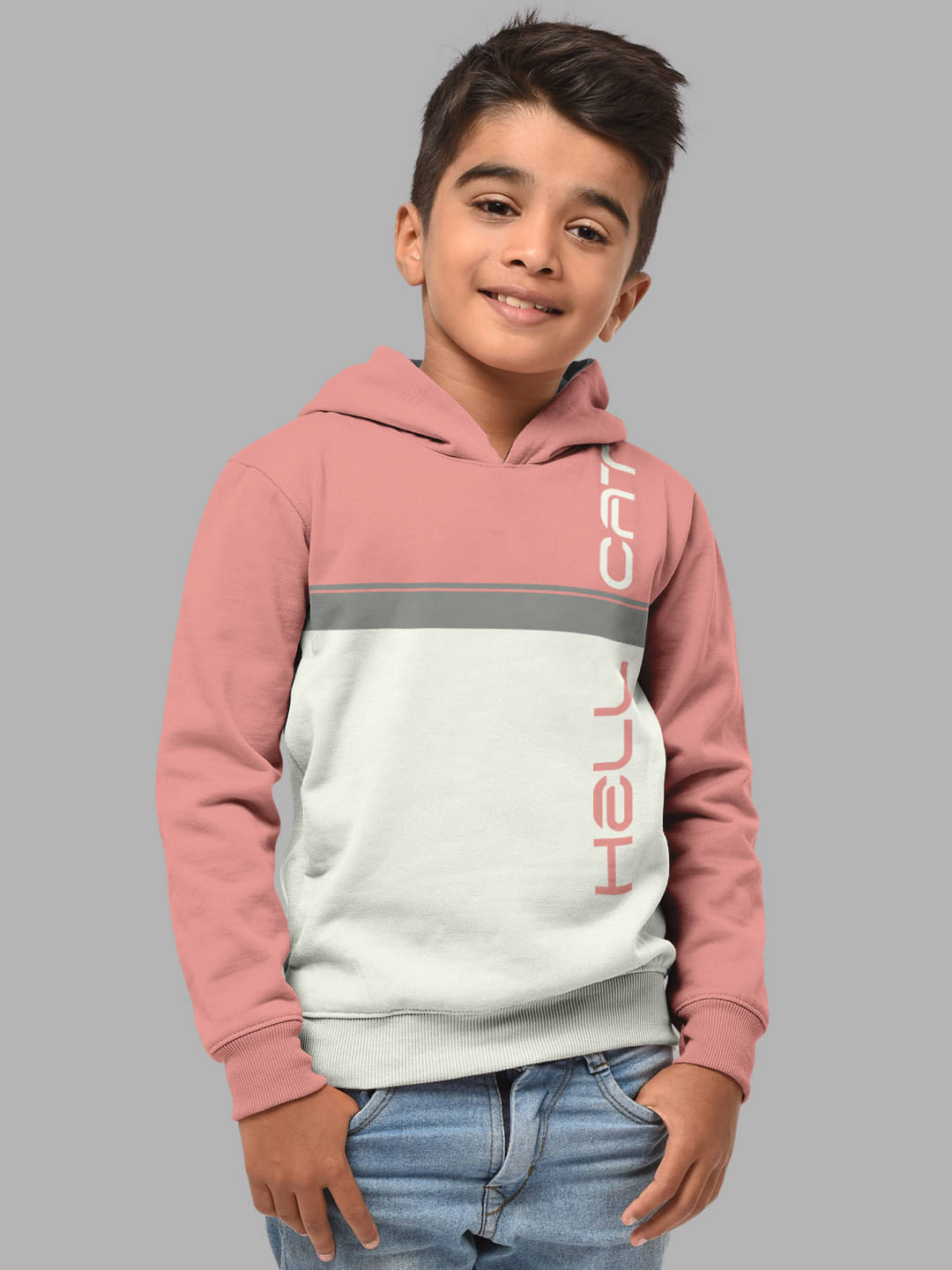     			HELLCAT Pack of 1 Boys Cotton Blend Sweatshirt ( Pink )