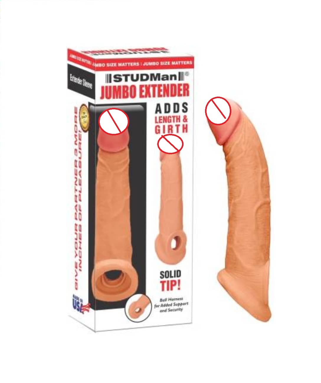 KAMAHOUSE 8.75 INCH 2 HOLE JUMBO EXTEDER CONDOOM PENIS SLEEVE FOR MEN