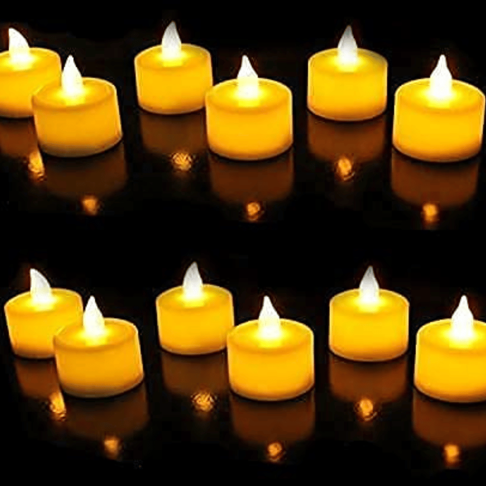     			Rangwell - Flameless Smokeless Decorative Acrylic Led Tea Light Diwali Diya (Pack of 12)