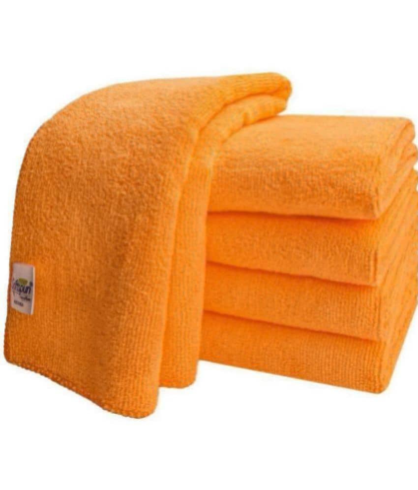 SOFTSPUN - Orange Microfibre Face Towel ( Pack of 5 ) - Towels | Buy online on ZillyBuy