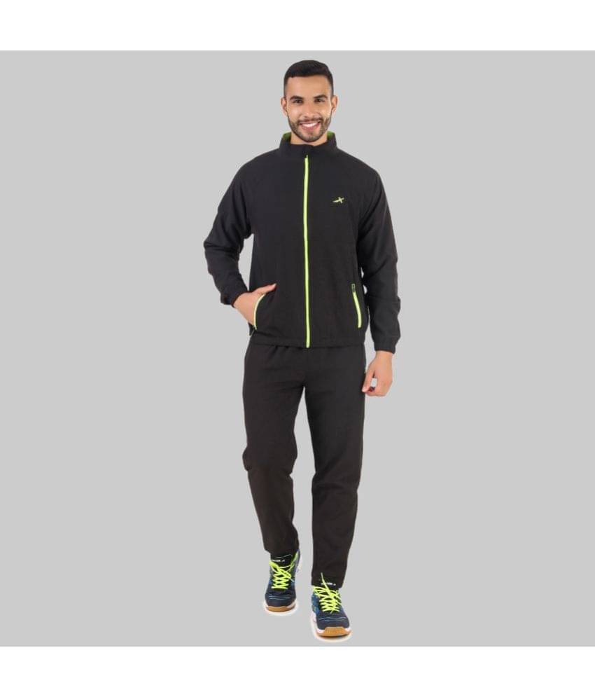 Vector X - Black Polyester Regular Fit Solid Men's Sports Tracksuit ( Pack of 1 ) Vector X - Black Polyester Regular Fit Solid Men's Sports Tracksuit ( Pack of 1 )