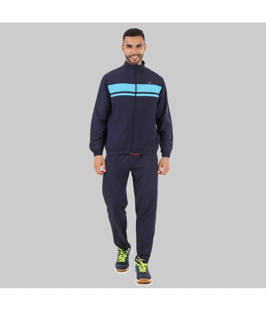 Vector X - Navy Polyester Regular Fit Colorblock Men's Sports Tracksuit ( Pack of 1 ) Vector X - Navy Polyester Regular Fit Colorblock Men's Sports Tracksuit ( Pack of 1 )