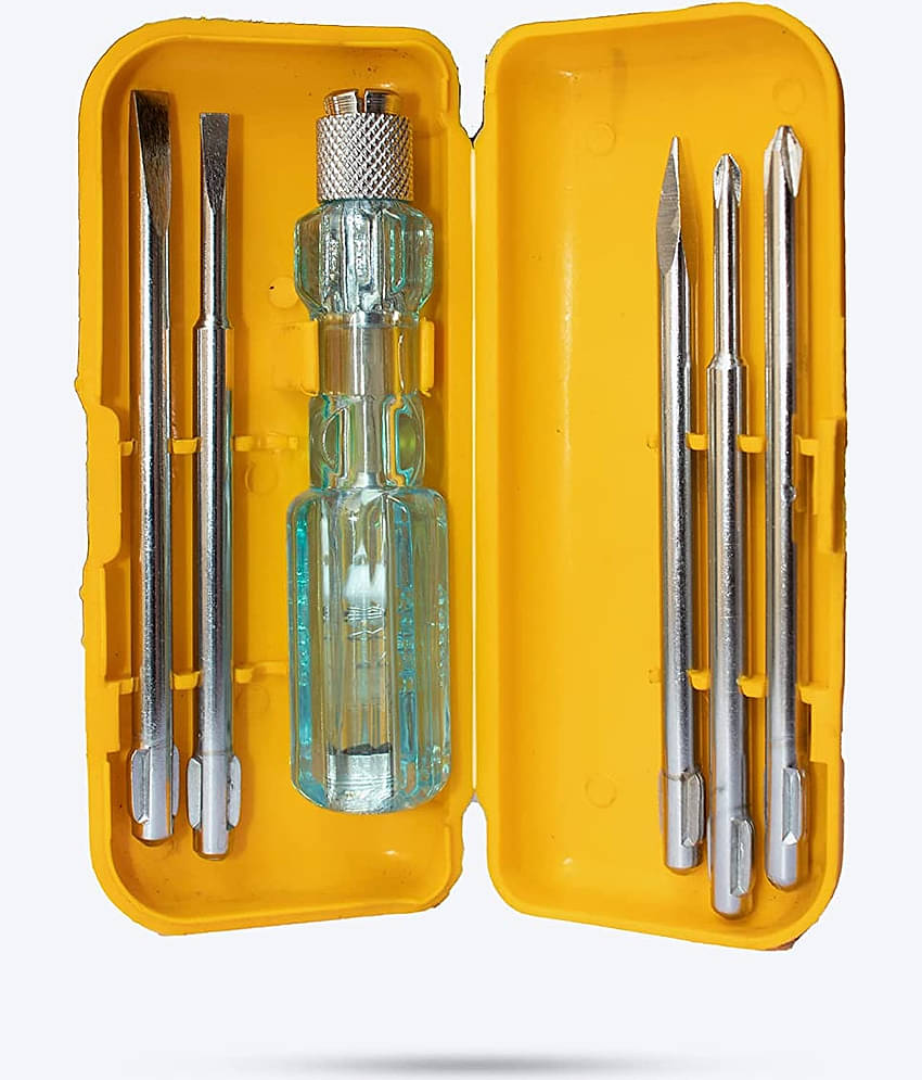 Aldeco Hand Tool Kit 5in1 Screw Driver Set with 10 Pcs Socket Set.Combination Hand Tools for Domestic & Industrial Purpose.