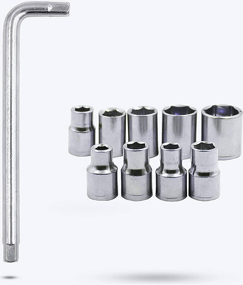 Aldeco Hand Tool Kit 5in1 Screw Driver Set with 10 Pcs Socket Set.Combination Hand Tools for Domestic & Industrial Purpose.