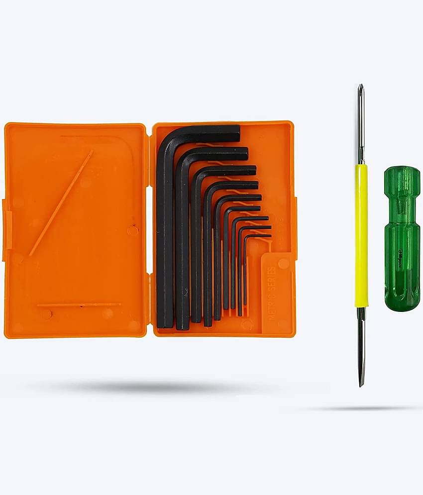 Aldeco 2in1 Screw Driver Set with 9Pcs Allen Key Set. Combination For Domestic & Industrial Purpose Hand tools & Easy to use.