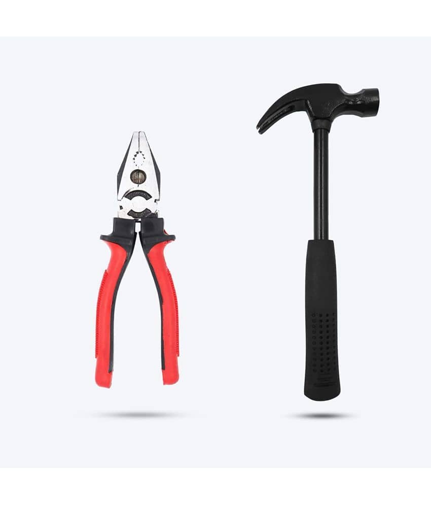 Aldeco Hand Tool Kit Heavy duty Grip Plier (Pilash) with Claw Hammer. Combination Tools For Domestic & Industrial Purpose.