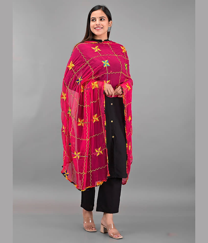 Apratim - Pink Chiffon Women's Dupatta - ( Pack of 1 ) - Dupattas & Shawls | Buy online on ZillyBuy