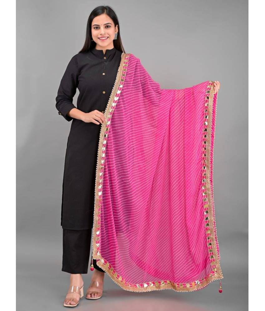     			Apratim - Pink Georgette Women's Dupatta - ( Pack of 1 )
