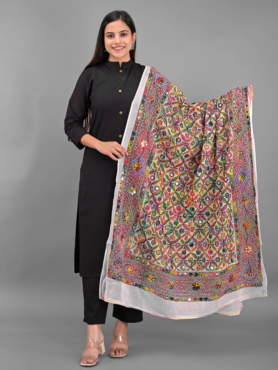 Apratim - White Cotton Women's Dupatta - ( Pack of 1 ) - Dupattas & Shawls | Buy online on ZillyBuy