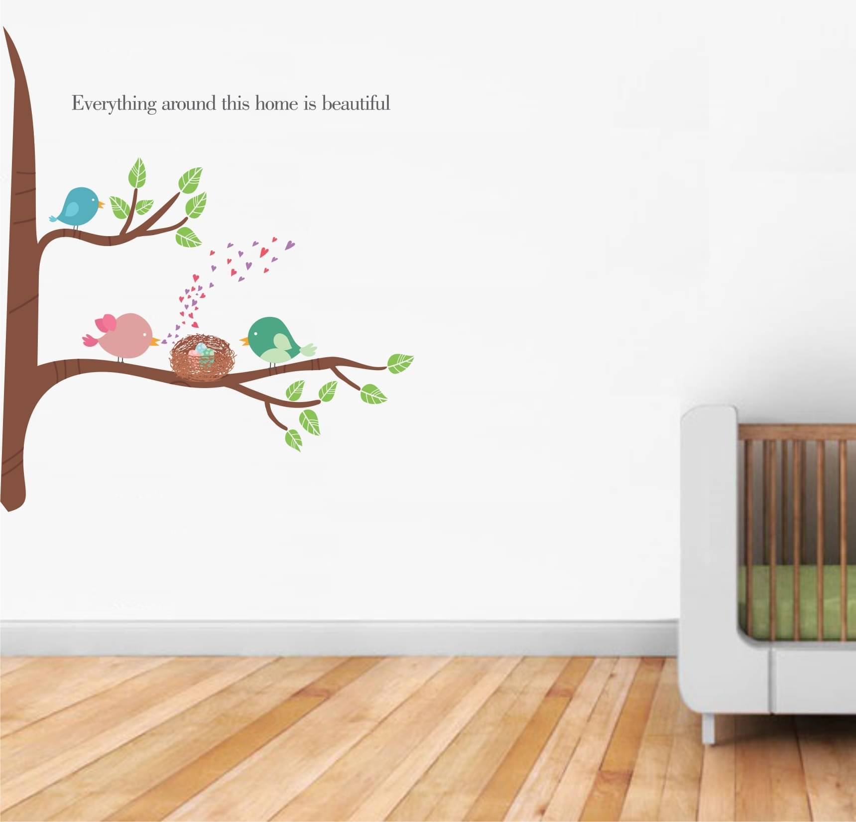 Asmi Collection Beautiful Birds on A Branch with Nest Wall Sticker ( 120 x 120 cms ) Asmi Collection Beautiful Birds on A Branch with Nest Wall Sticker ( 120 x 120 cms )