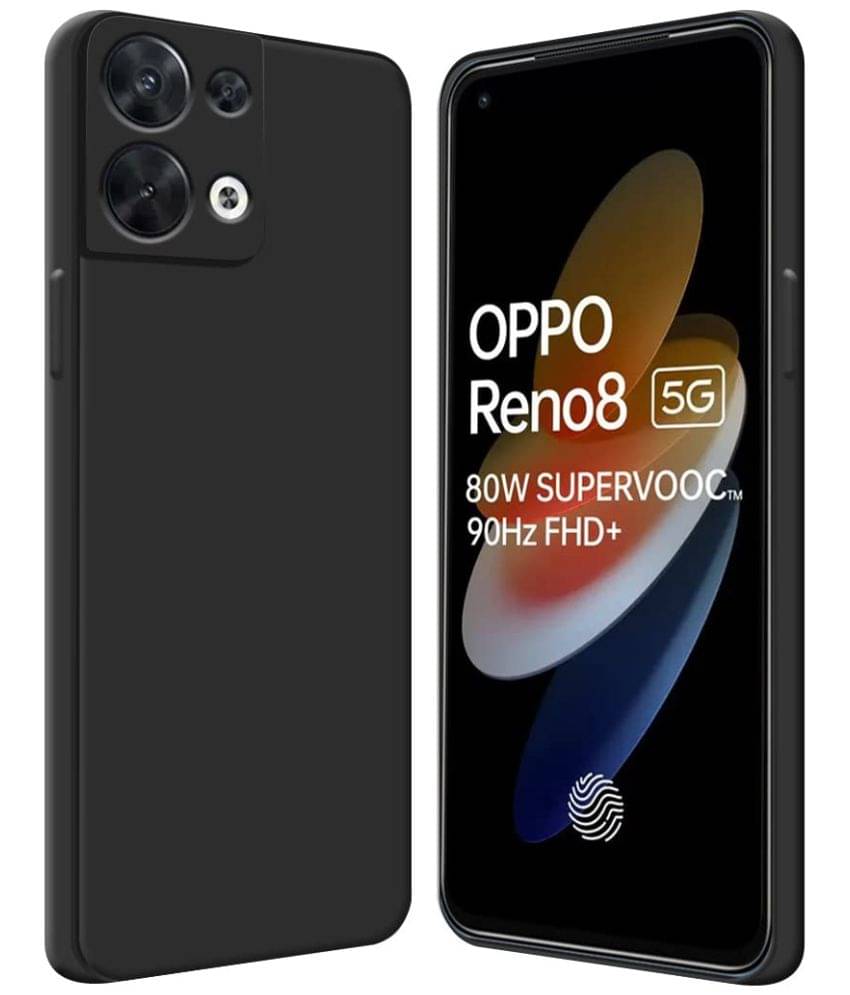 Spectacular Ace - Black Silicon Plain Cases Compatible For Oppo Reno 8 5G ( Pack of 1 )     			Spectacular Ace - Black Silicon Plain Cases Compatible For Oppo Reno 8 5G ( Pack of 1 )