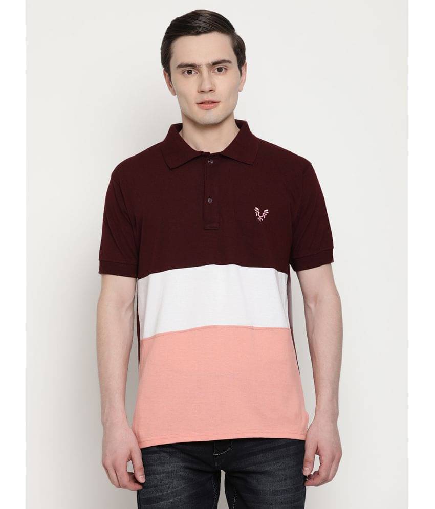 Uzarus Pack of 1 Cotton Blend Regular Fit Colorblock Half Sleeves Men's Polo T Shirt ( Maroon ) Uzarus Pack of 1 Cotton Blend Regular Fit Colorblock Half Sleeves Men's Polo T Shirt ( Maroon )