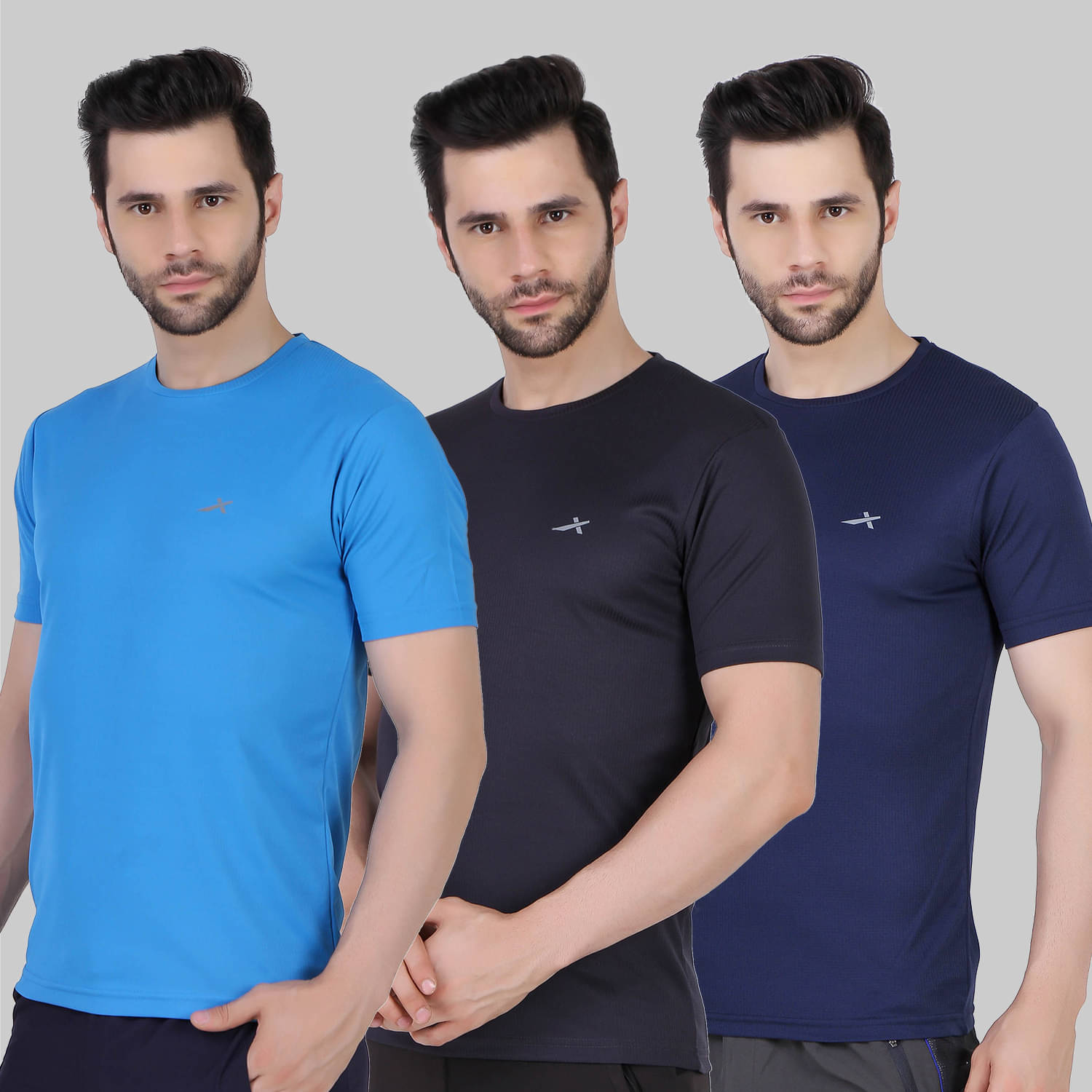 Vector X - Multicolor Polyester Regular Fit Men's Sports T-Shirt ( Pack of 3 ) Vector X - Multicolor Polyester Regular Fit Men's Sports T-Shirt ( Pack of 3 )