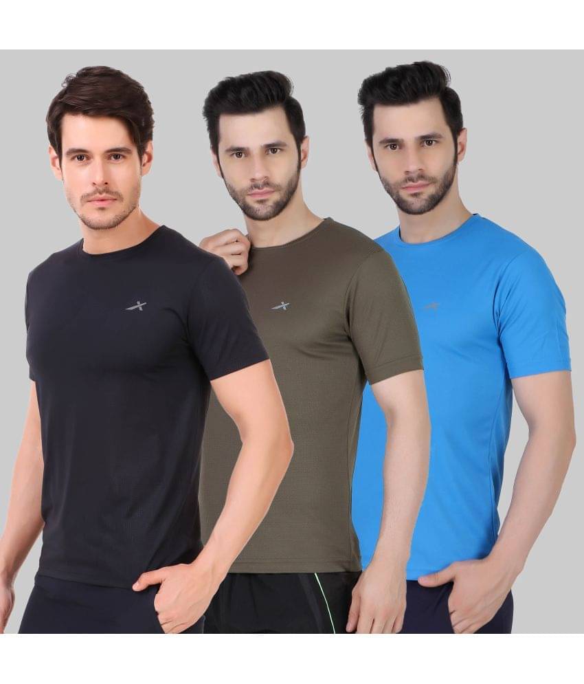     			Vector X - Multicolor Polyester Regular Fit Men's Sports T-Shirt ( Pack of 3 )