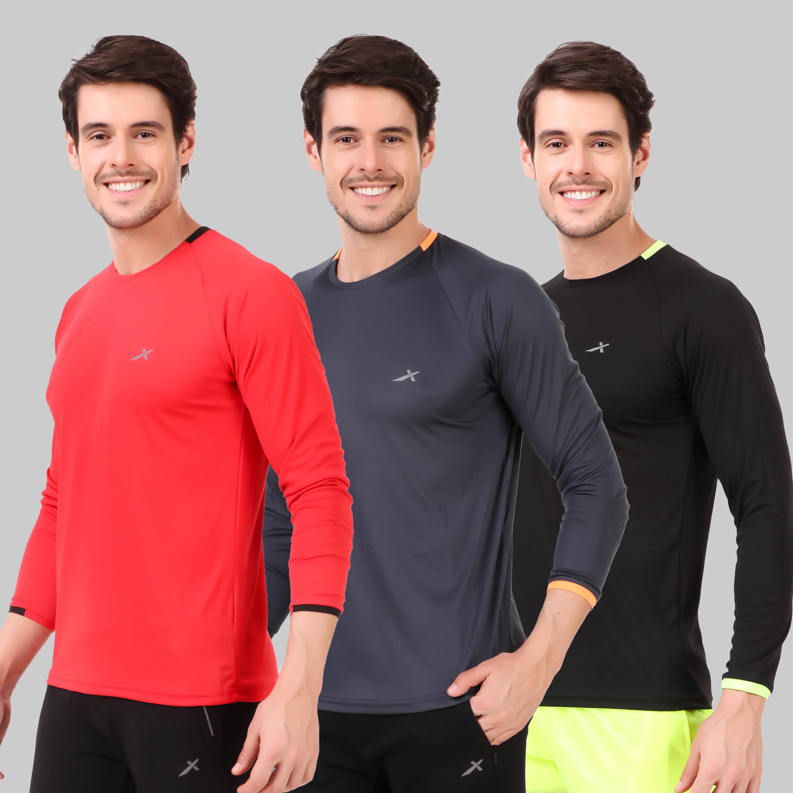 Vector X - Multicolor Polyester Regular Fit Men's Sports T-Shirt ( Pack of 3 ) Vector X - Multicolor Polyester Regular Fit Men's Sports T-Shirt ( Pack of 3 )