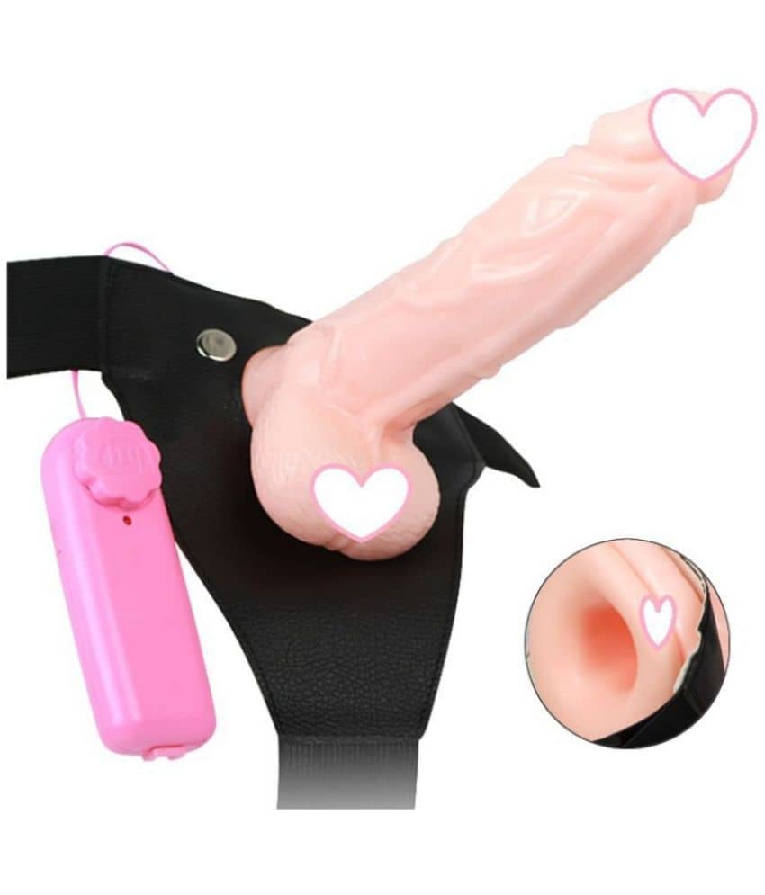 kamahouse 7 inch Big Hollow Strap On Dildo with Vibration and belt Female Sex Toy