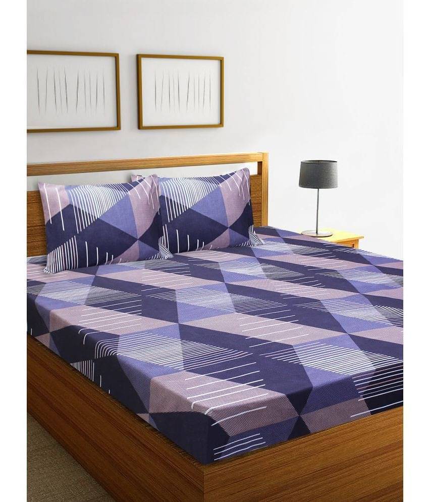 Home Candy Microfiber Abstract Double Bedsheet with 2 Pillow Covers- Purple Home Candy Microfiber Abstract Double Bedsheet with 2 Pillow Covers- Purple