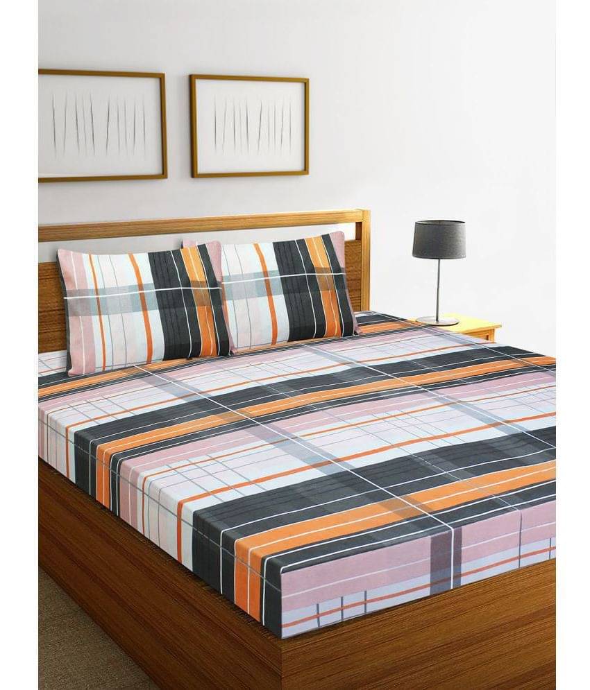     			Home Candy Microfiber Double Bedsheet ( White )