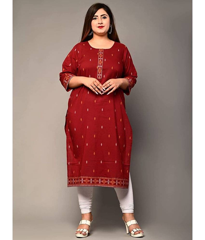     			Swasti - Maroon Cotton Women's Straight Kurti ( Pack of 1 )